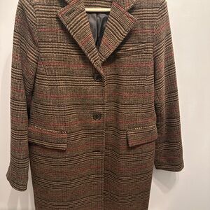 Ralph Lauren Tan and Red Patterned Trench Coat